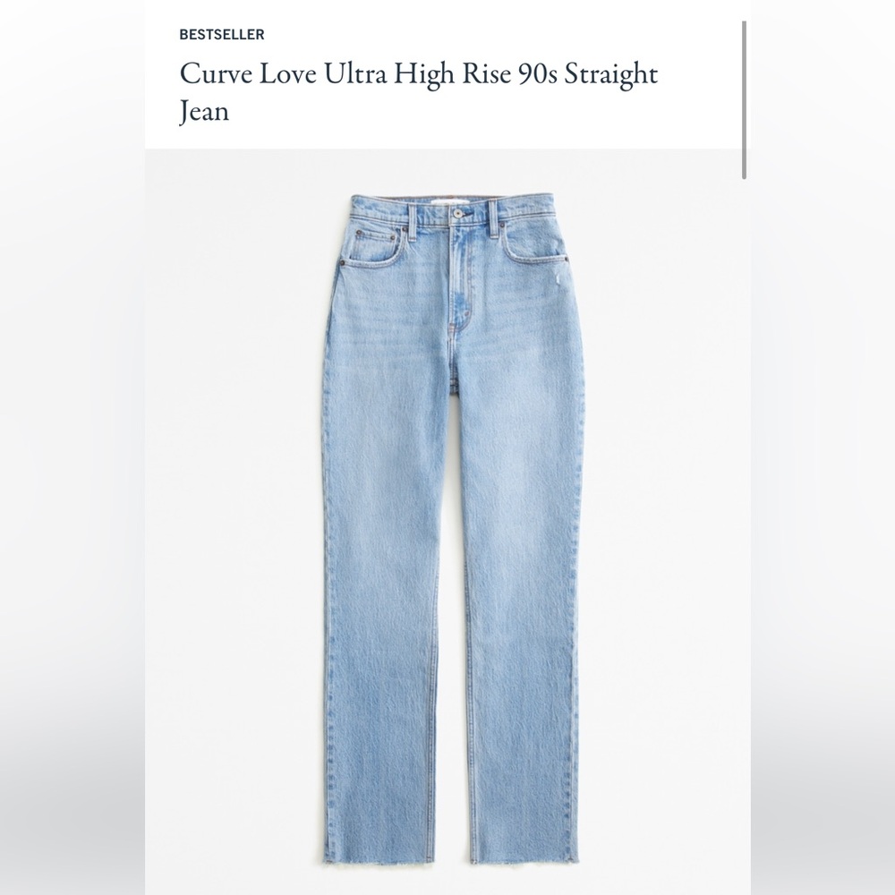 Abercrombie & Fitch Curve Love Denim Jeans - Light Blue